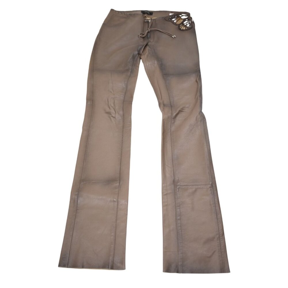 Blumarine Waist-Tied Skinny Trousers in Brown